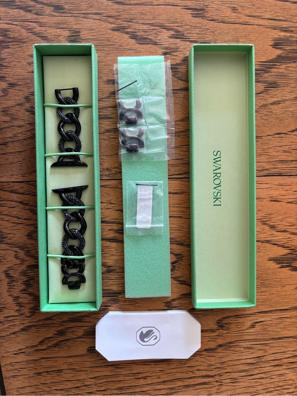 Swarovski Black Diamond Link Apple Watch Strap with Extra Links